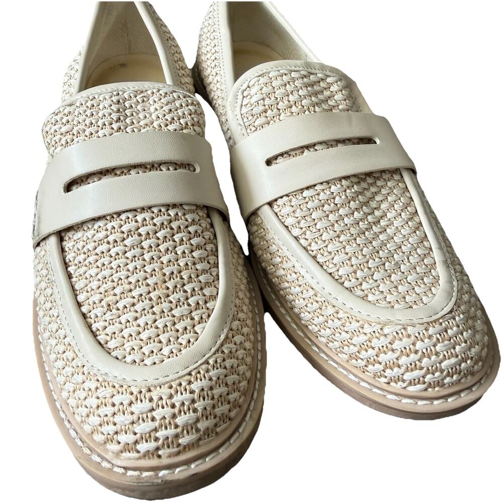 Dolce Vita Haruki Woven Loafers Flat Women’s Size 10 Beige Raffia Coastal Preppy